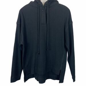 RDI Modern Designer Black Waffle Knit Hoodie NWOT